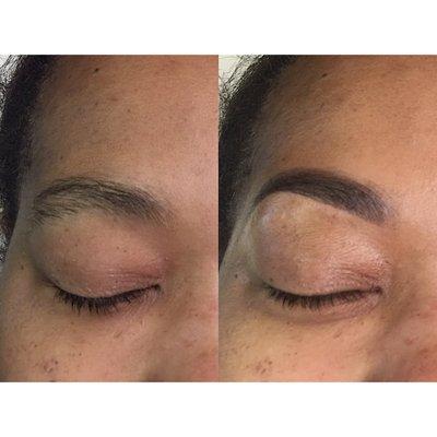 Eyebrow wax and tint makes the brow look fuller and more defined!