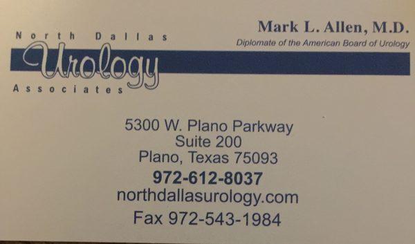 Mark Allen, MD - North Dallas Urology Associates