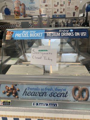 Closed on free pretzel day?!?! That's BS!!!