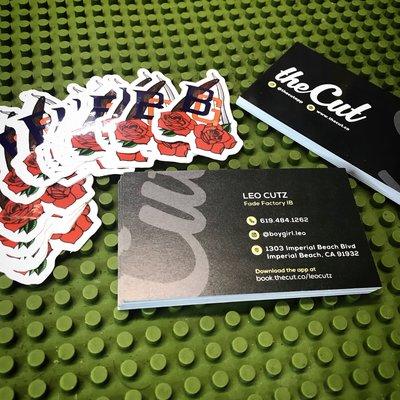 Custom business cards and dope stickers for all clients.