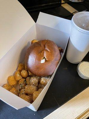 I had the cod sandwich with tater tots