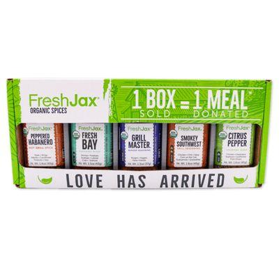 The FreshJax Organic Grilling Spice Gift Set.