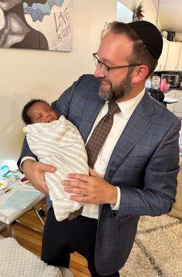 Rabbi Asher with baby