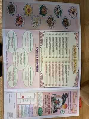 China Cafe menu