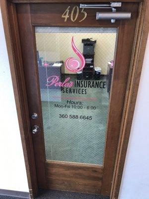 Front door of the Insurance Place.