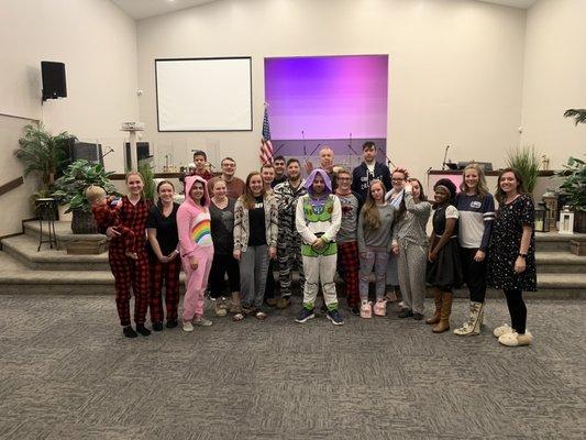 Young adults group Christmas party