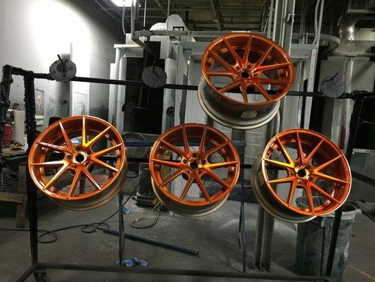 Powdercoating wheels