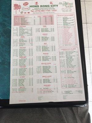 The full menu