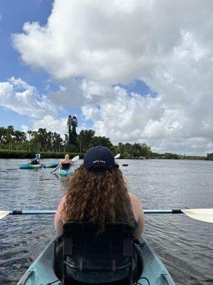 Guided manatee kayaking tour.