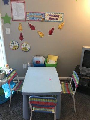 Toddler creative learning area