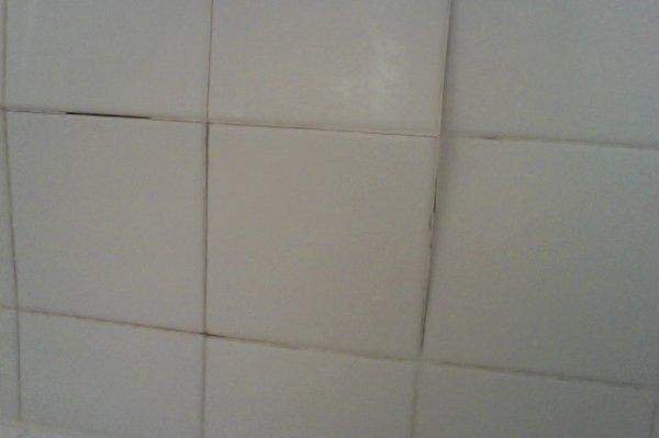 Entire shower wall buckling. Put in for repair May 2015..still not repaired (photo taken May 2018)