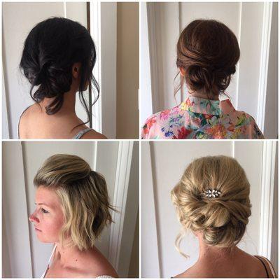 Bride and bridesmaid hair