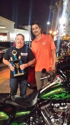 Bike .Nite At FatBurgers.In Carson..Trophy . sponsored. By Stoebe.ins.agency..Allstate.ins..Best Bike..