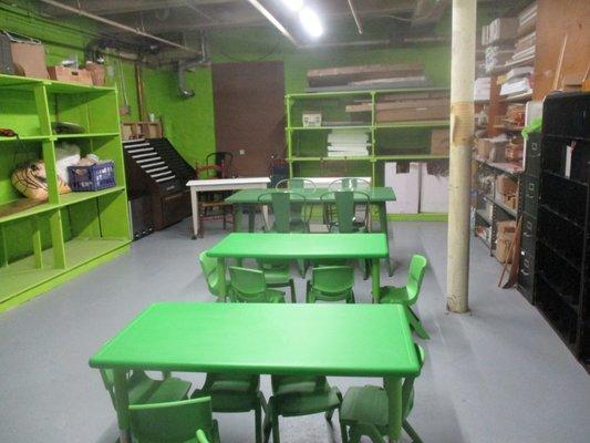 Green room where we teach upcycling.