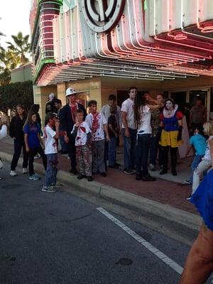 Some of the Zombies getting signed up for the Zombie walk!