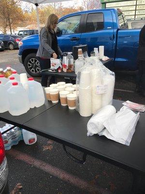 Got chocolate and cider at the Placerville Christmas parade.