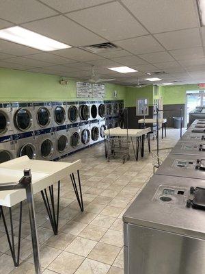 Clean interior of Super Coin Laundromat