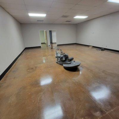 Polished concrete acid stain.