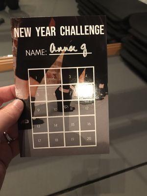 New Years challenge card (January 2020)