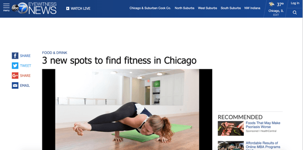 Featured as 3 top new fitness spots in December 2018