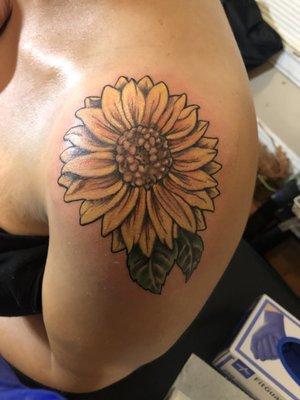 Sunflower - color tattoo