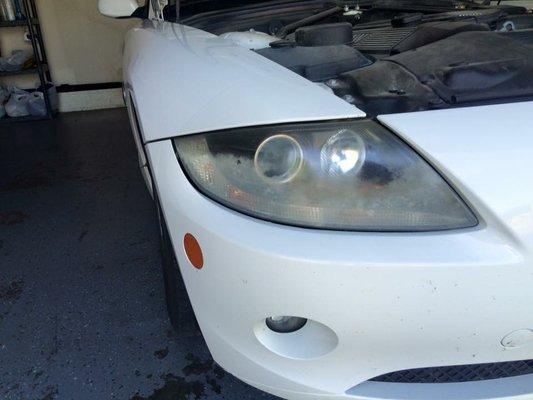 Headlight restoration  before