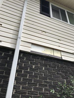 Siding damage from hail