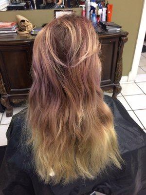 Before and after amazing purple colorist available for all ages