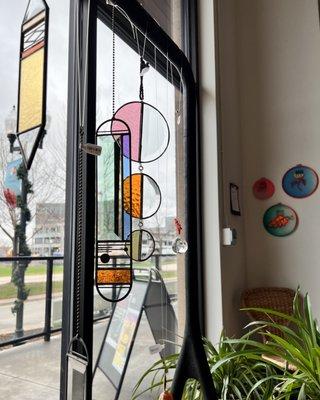 Stained glass suncatchers and mobiles