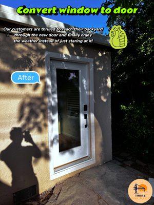 Converting window to door