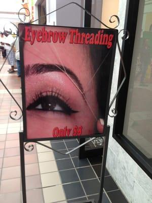 $8 eyebrows threading