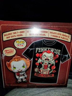 Exclusive Funko Pennywise metallic Pop and t-shirt