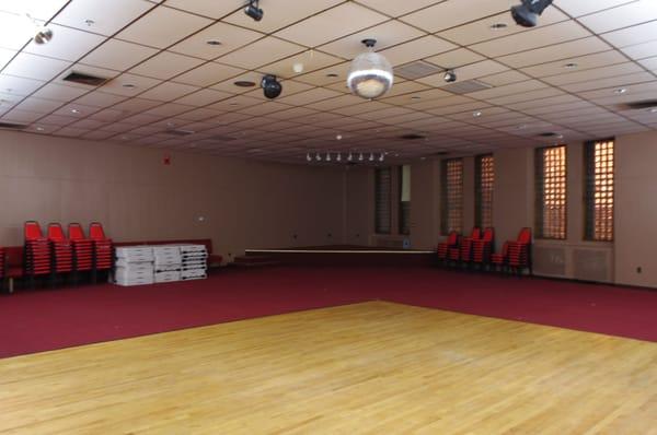 Upstairs function hall dance floor and stage