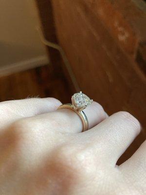 Diamond reset for engagement ring