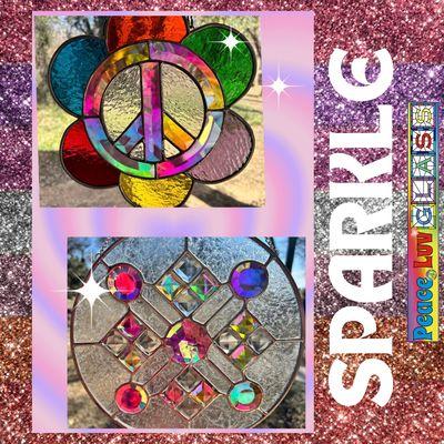 PeaceLuvGlass loves their sparkles.  Come and grab your own dichroic sparkles and add them to your next panel.