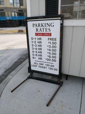 Parking rate for Ross Parking lot outside this school