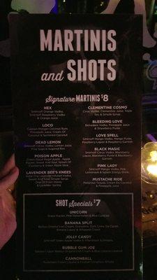 Drink menu.