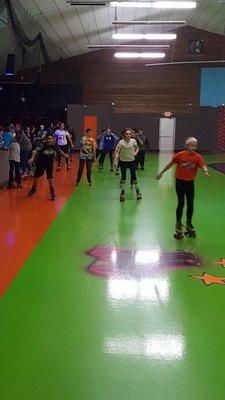 Roller skating fun.