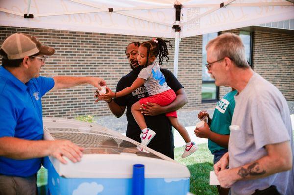 Our Thrive members enjoying Member Appreciation Ice Cream Fridays with free Barking Cow ice cream!