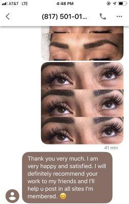 Lashes & Brows by Mandy text compliment