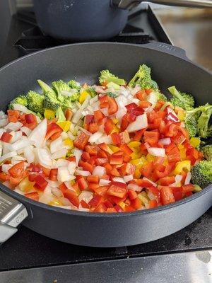 Prepping for a batch of the Veggie Skillet