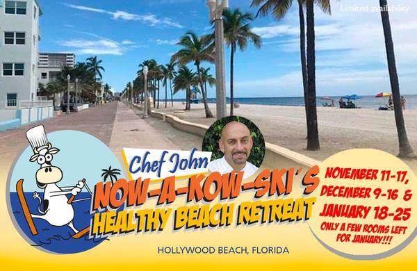 Lose weight, detox, fitness, yoga, cooking classes on beautiful Hollywood Beach at the Sea Downs resort.