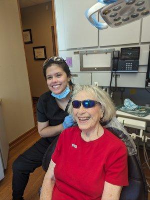 A happy patient just  had finished her Dental cleaning with one of our best  hygienist