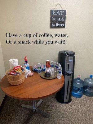 coffee and snacks available