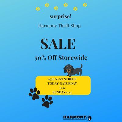 Surprise 50% off sale THIS week only! 6/16-6/19.