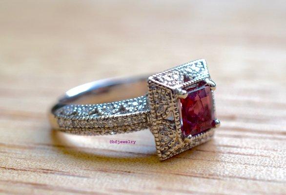 Tourmaline & Diamond Ring- $725! http://www.bfjewelry.net/#!product/prd1/4330065765/pink-tourmaline-and-diamond-ring