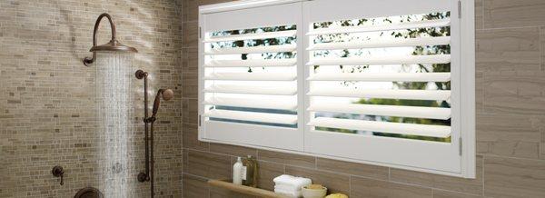 Hunter Douglas Palm Beach Shutters = perfect for bathroom!