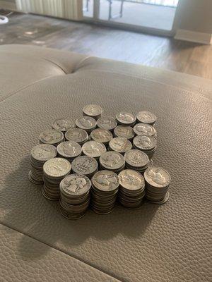 90% quarters $100 FV