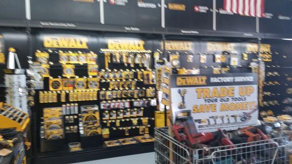 Inside. B&D own Dewalt but this a Dewalt service center.