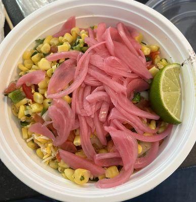 Rice and bean bowl with chicken